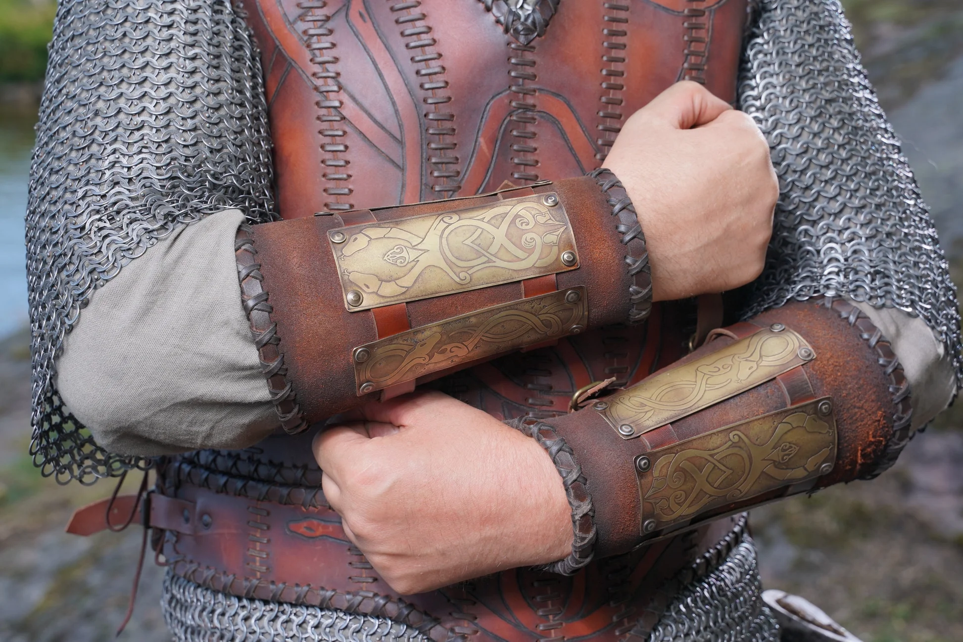 leather arm accessories from medieval times